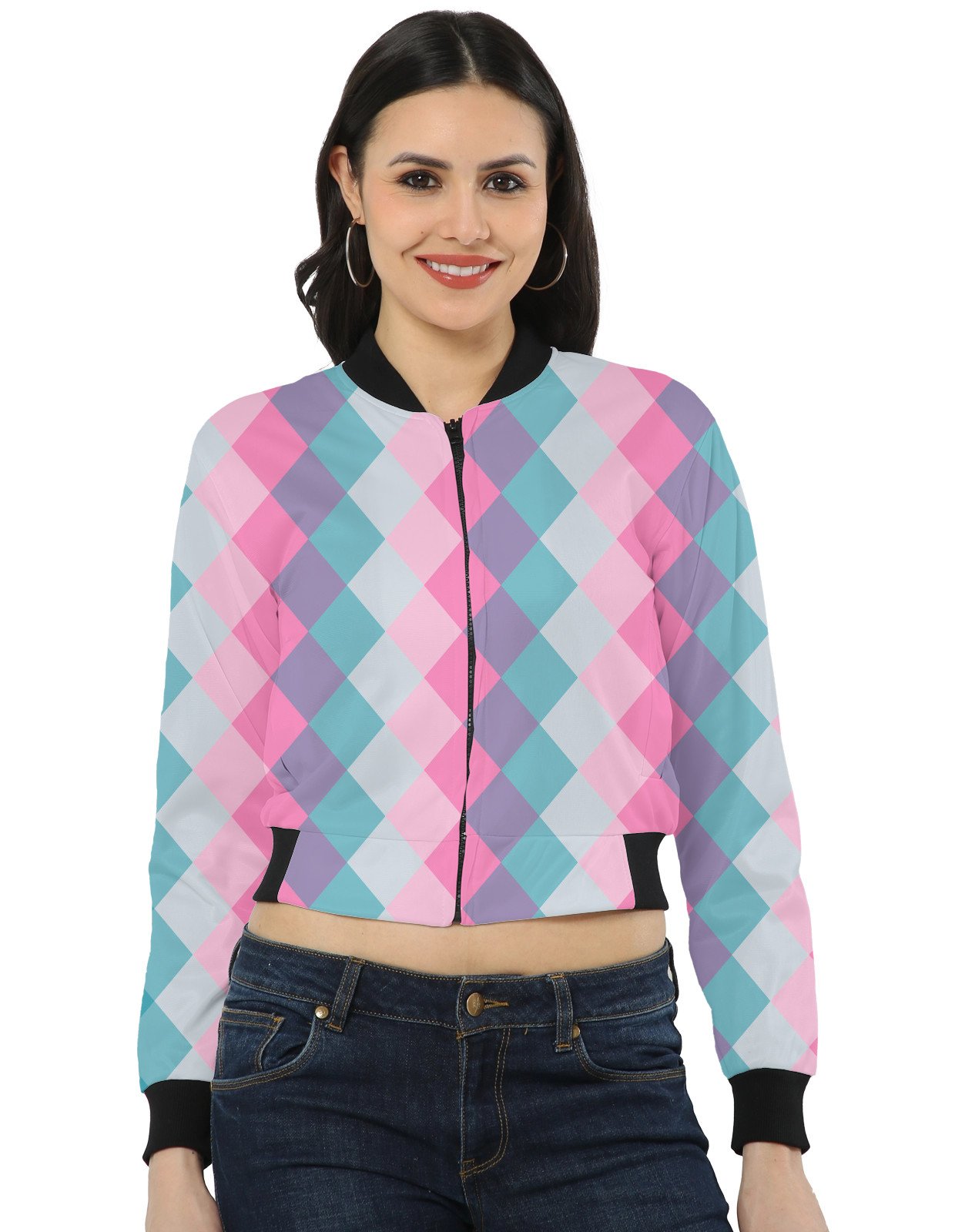 Ocean Meets Rose LGHGT Women Bomber Jacket - Image 1