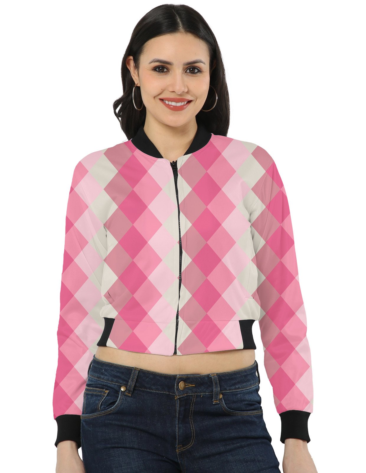 Peach Blush LGHGT Women Bomber Jacket - Image 1