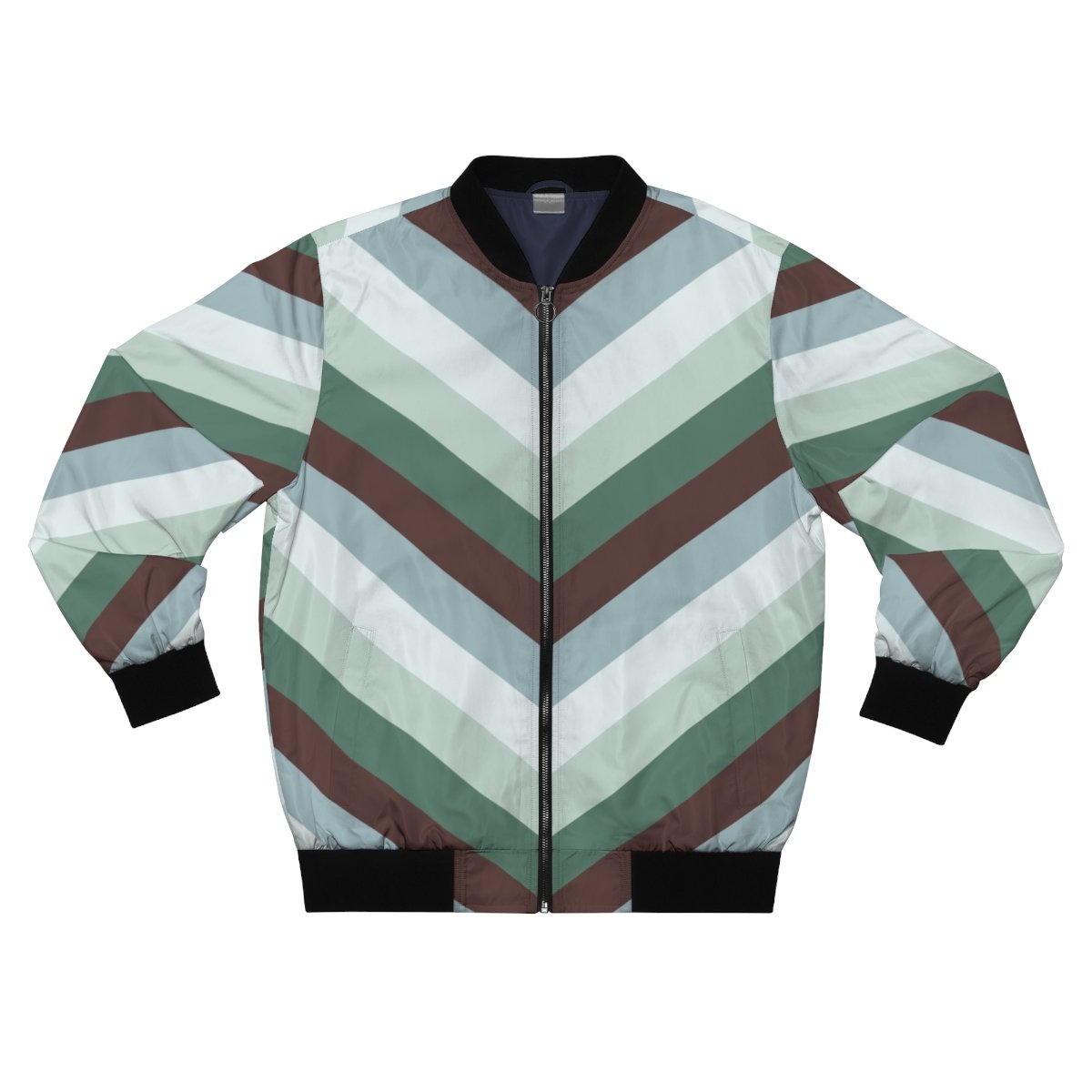 Misty Woods Chevron Men Bomber Jacket - Image 1