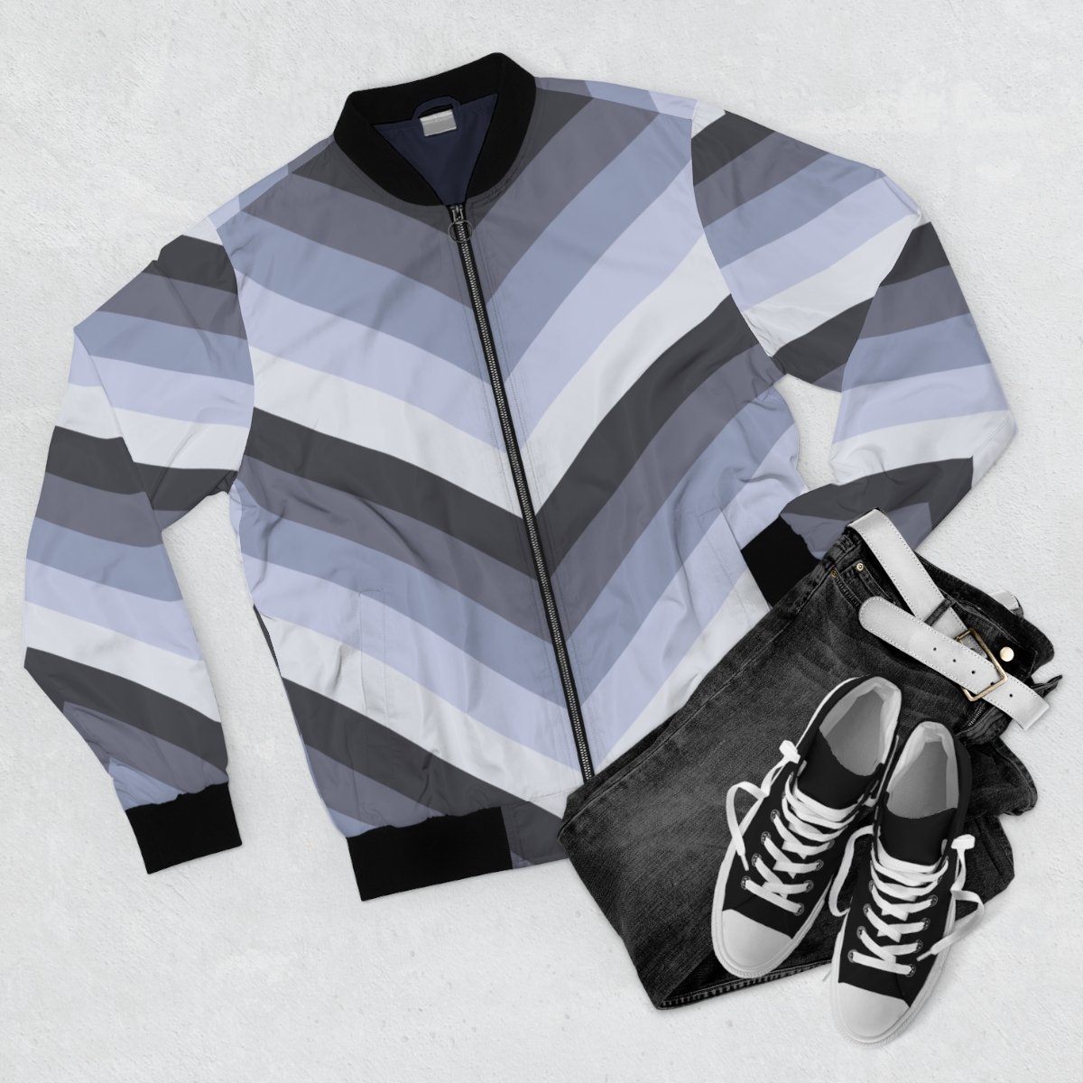 Mountain Mist Chevron Men Bomber Jacket - Image 4