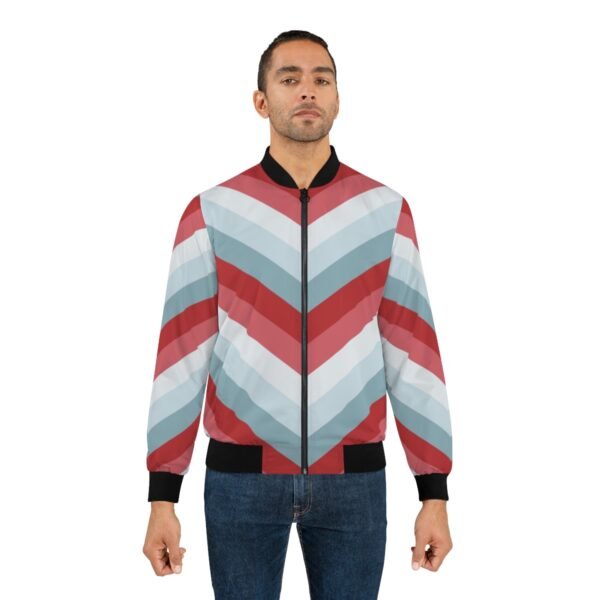 Nordic Sweater Chevron Men Bomber Jacket - Image 3