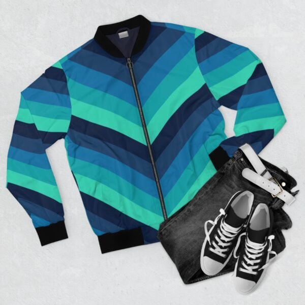 Northern Lights Chevron Men Bomber Jacket - Image 4