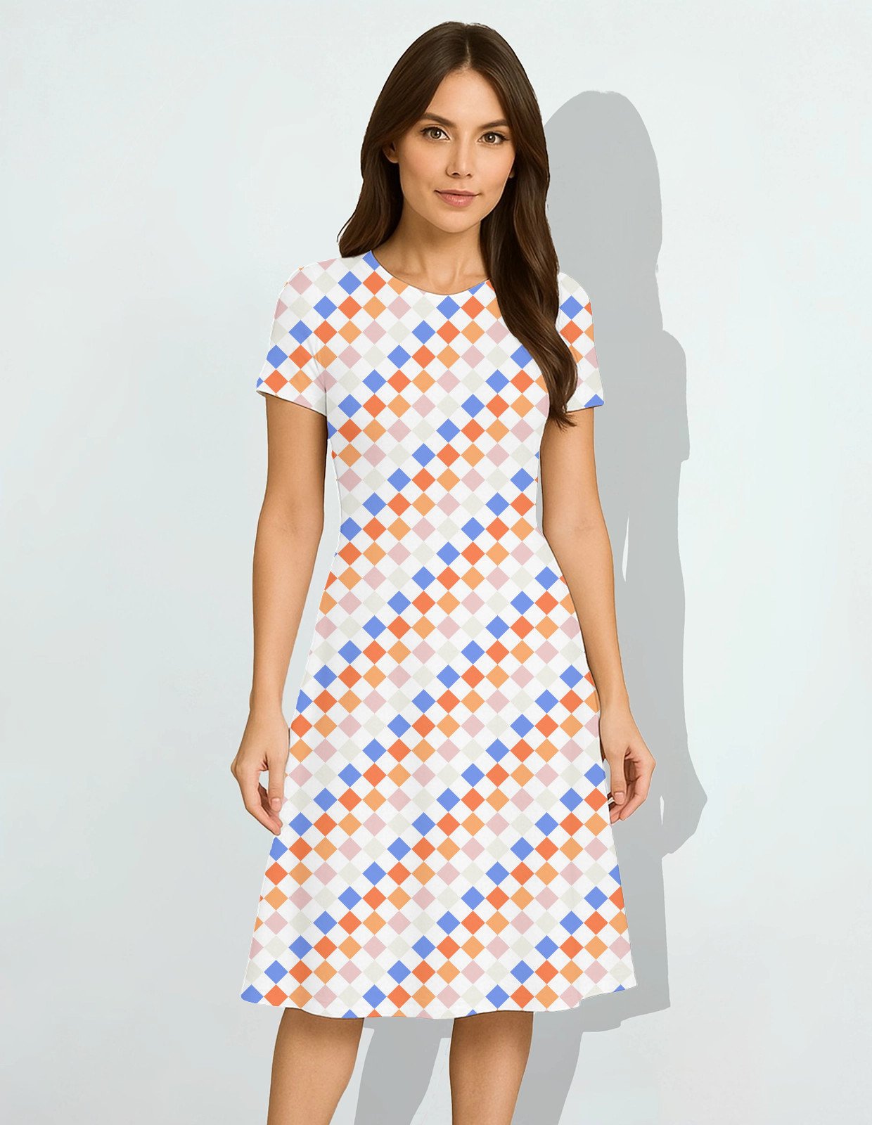 Coral Cloud PD Women A Line Dress - Image 1