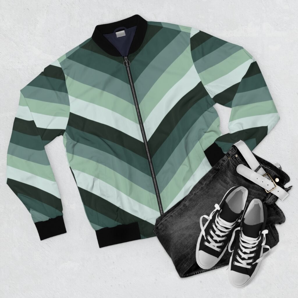 Pine Forest Chevron Men Bomber Jacket