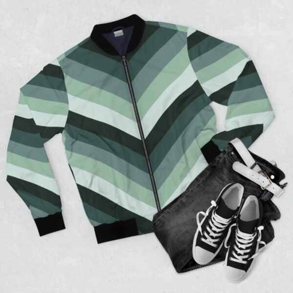 Pine Forest Chevron Men Bomber Jacket - Image 2