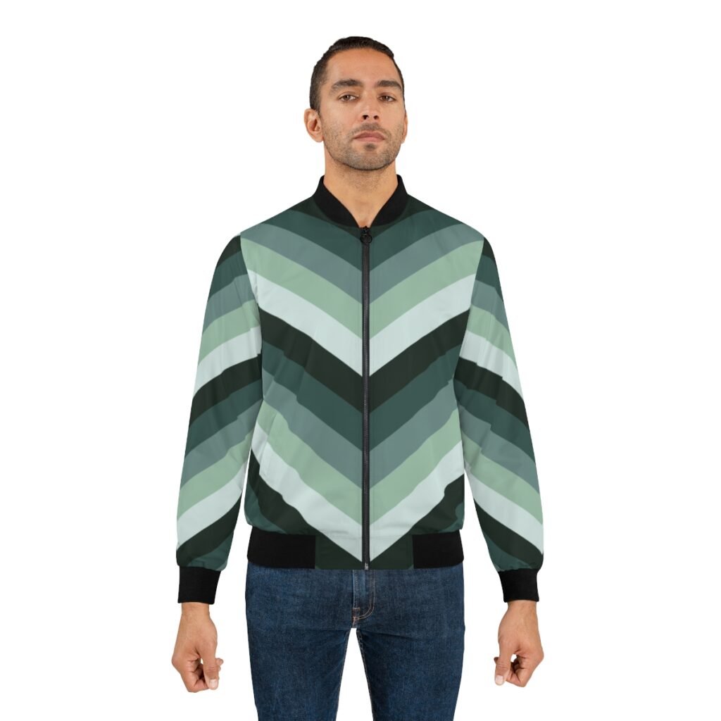 Pine Forest Chevron Men Bomber Jacket