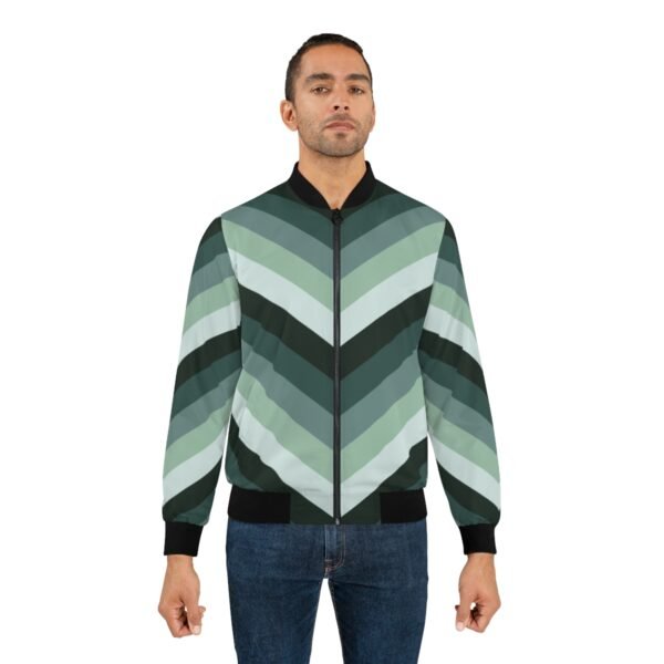 Pine Forest Chevron Men Bomber Jacket - Image 4