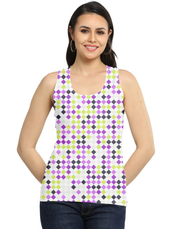 Electric Plum PD Women Tank Top