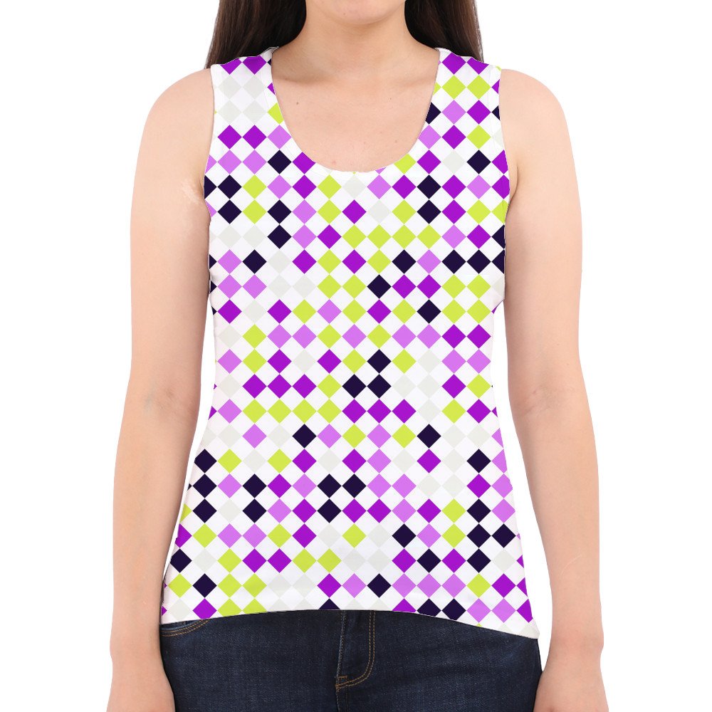Electric Plum PD Women Tank Top - Image 2