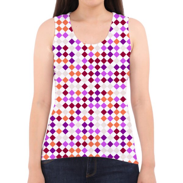Fuchsia Flame PD Women Tank Top - Image 2
