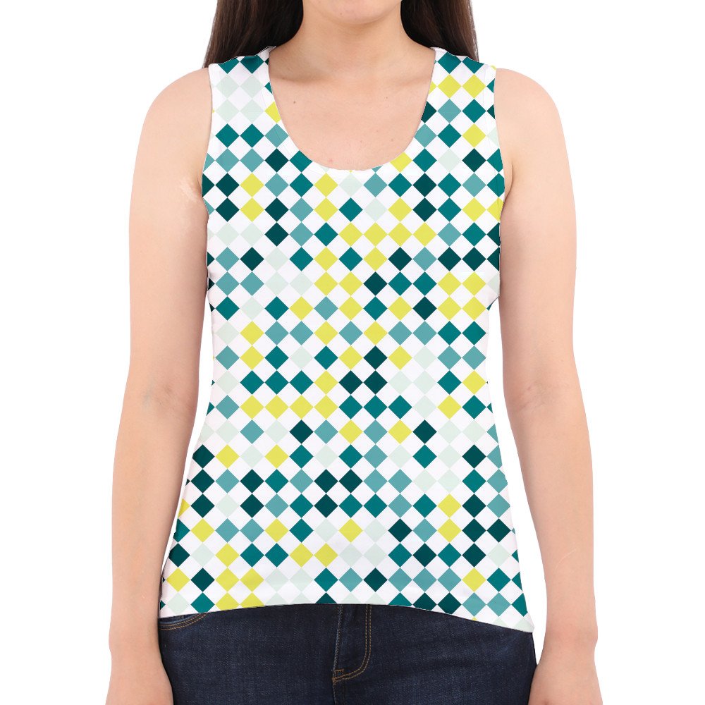 Lemon Leaf PD Women Tank Top - Image 2