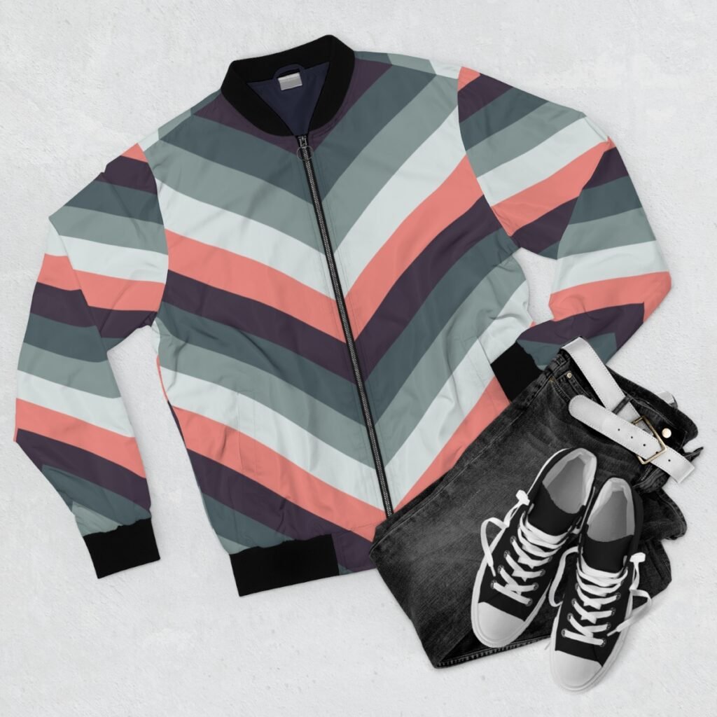Rosy Cheeks Chevron Men Bomber Jacket
