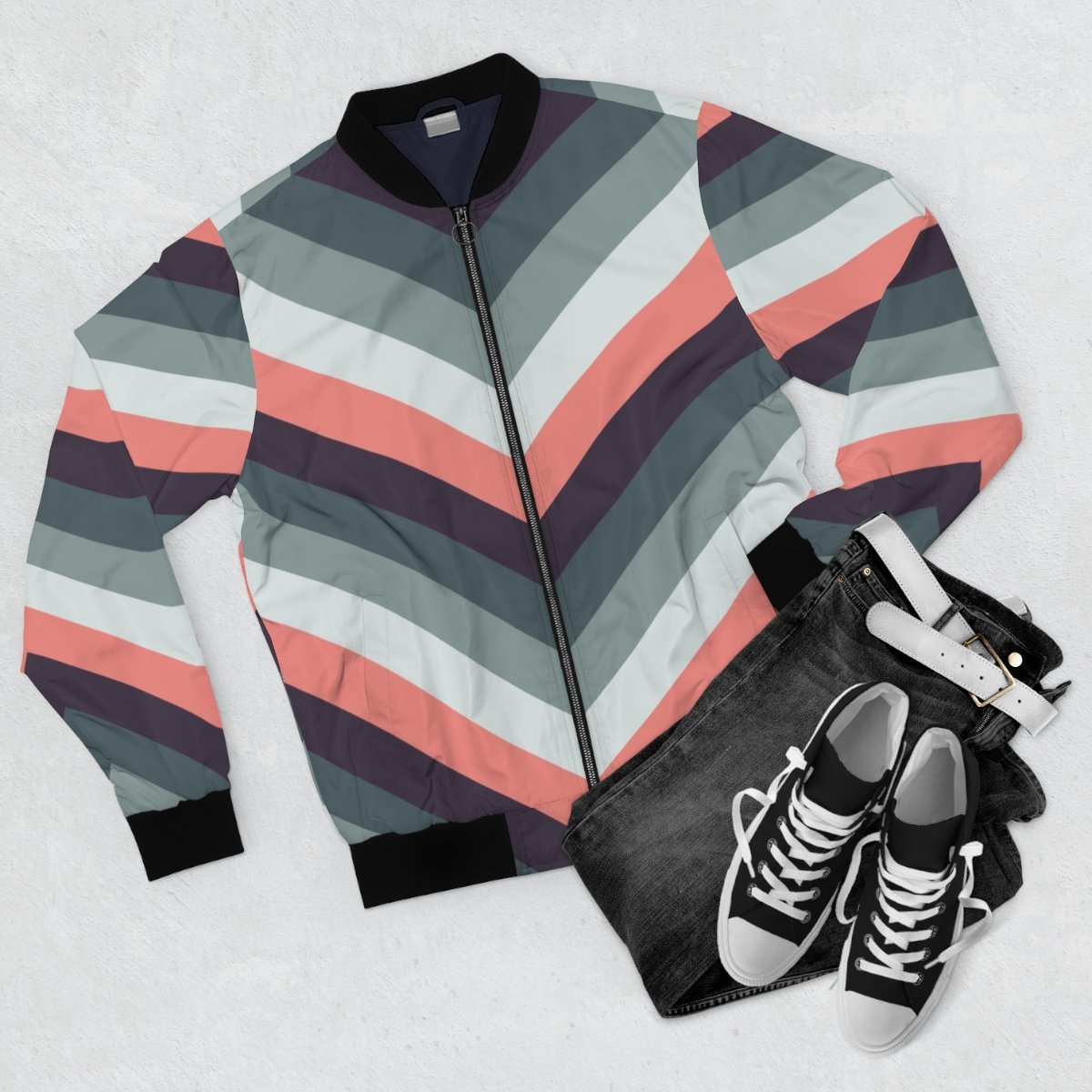 Rosy Cheeks Chevron Men Bomber Jacket - Image 2