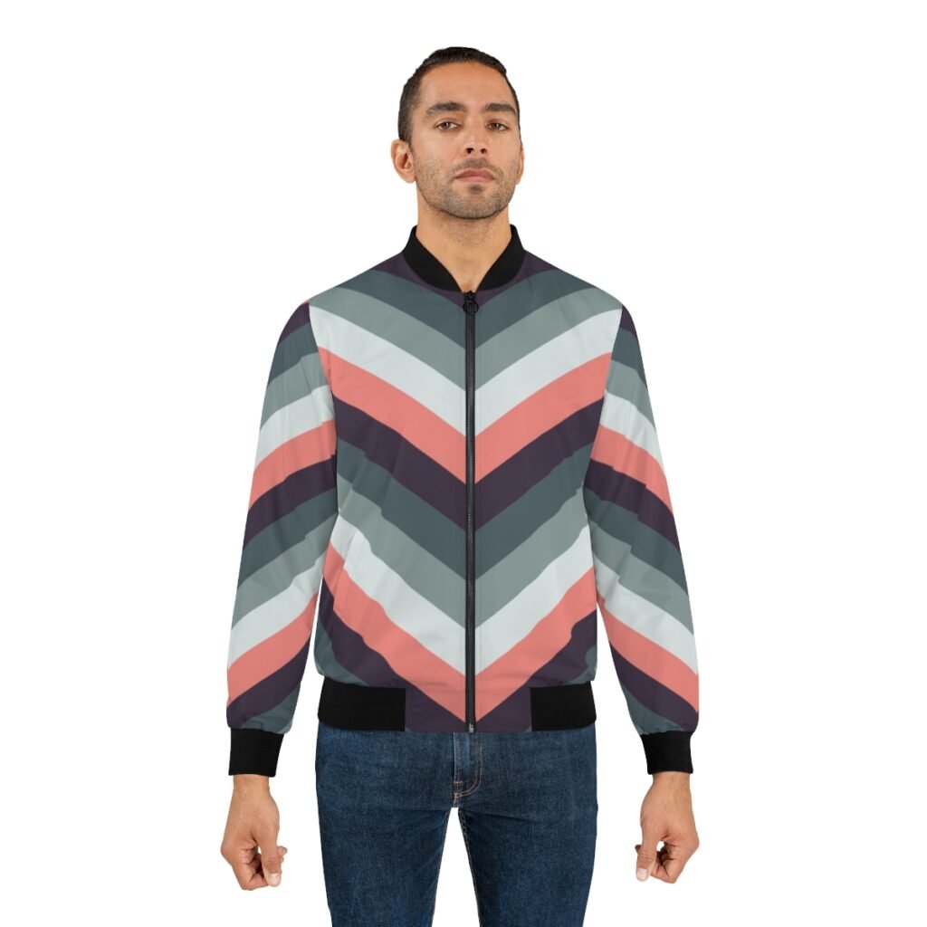Rosy Cheeks Chevron Men Bomber Jacket