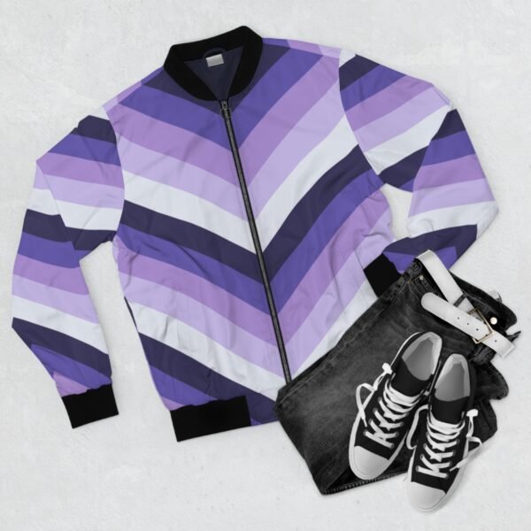 Royal Velvet Chevron Men Bomber Jacket - Image 2