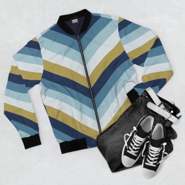 Starry Night Chevron Men Bomber Jacket - Image 2