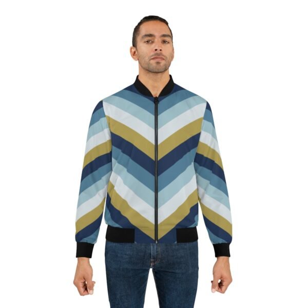 Starry Night Chevron Men Bomber Jacket - Image 4