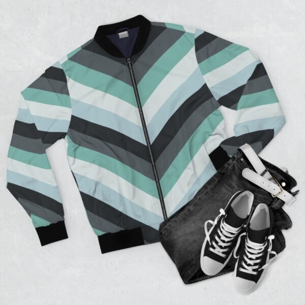 Stormy Ocean Chevron Men Bomber Jacket - Image 2