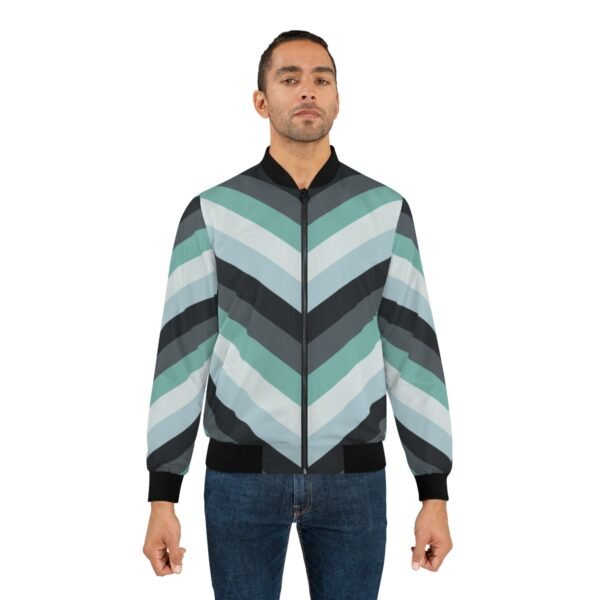 Stormy Ocean Chevron Men Bomber Jacket - Image 4