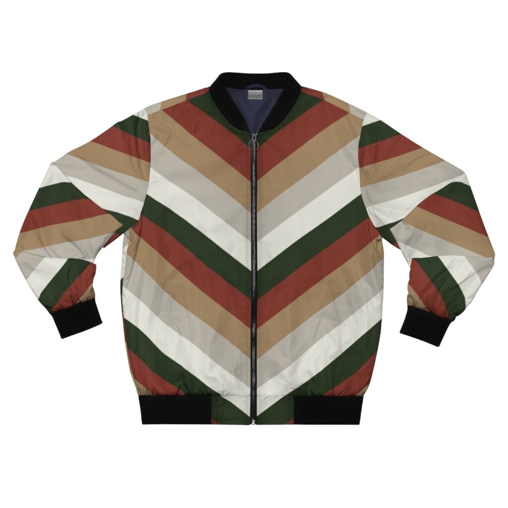 Warm Fireplace Chevron Men Bomber Jacket