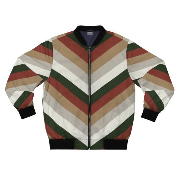 Warm Fireplace Chevron Men Bomber Jacket - Image 3