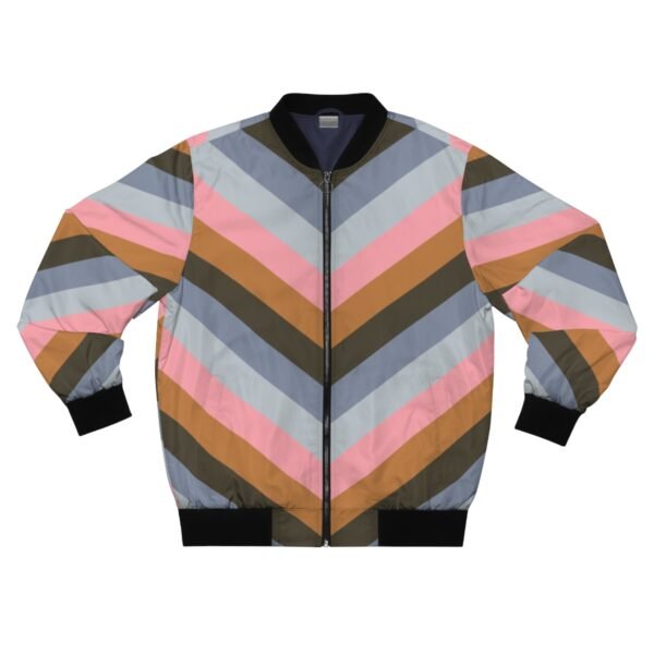 Warm Scarf Chevron Men Bomber Jacket - Image 3