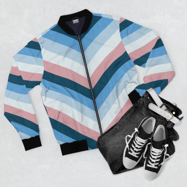 Winter Blossom Chevron Men Bomber Jacket - Image 2