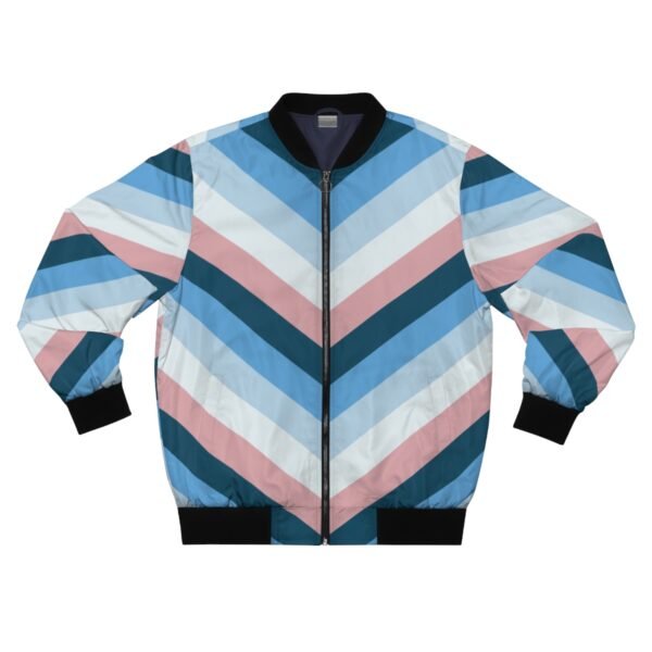 Winter Blossom Chevron Men Bomber Jacket - Image 3
