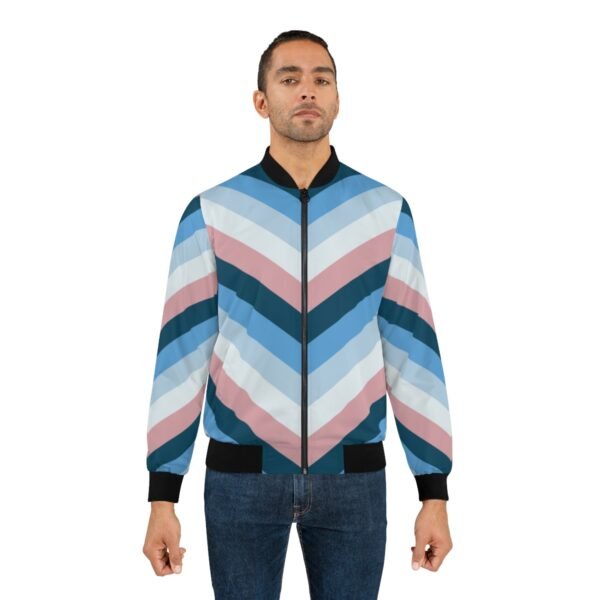 Winter Blossom Chevron Men Bomber Jacket - Image 4
