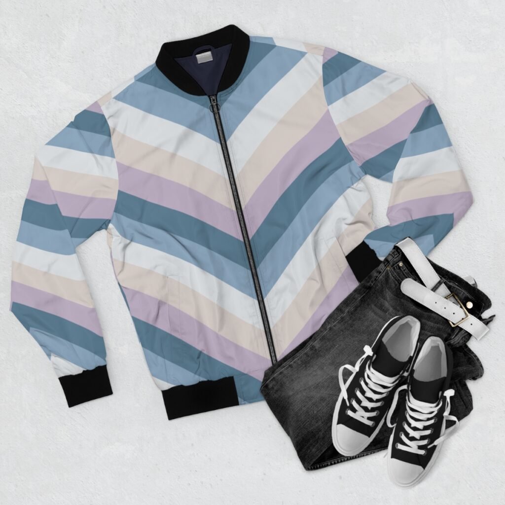 Winter Dawn Chevron Men Bomber Jacket