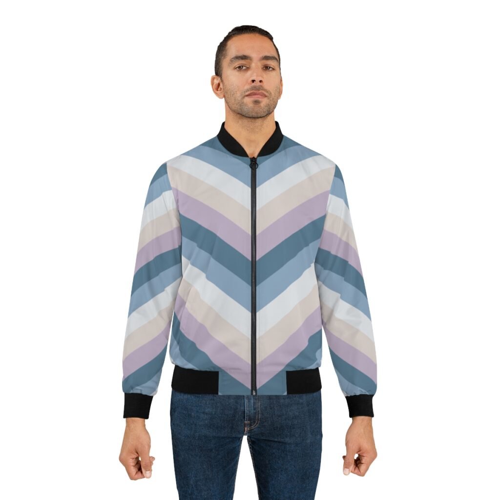 Winter Dawn Chevron Men Bomber Jacket