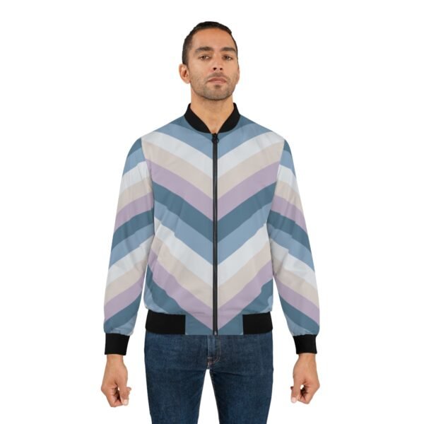 Winter Dawn Chevron Men Bomber Jacket - Image 4