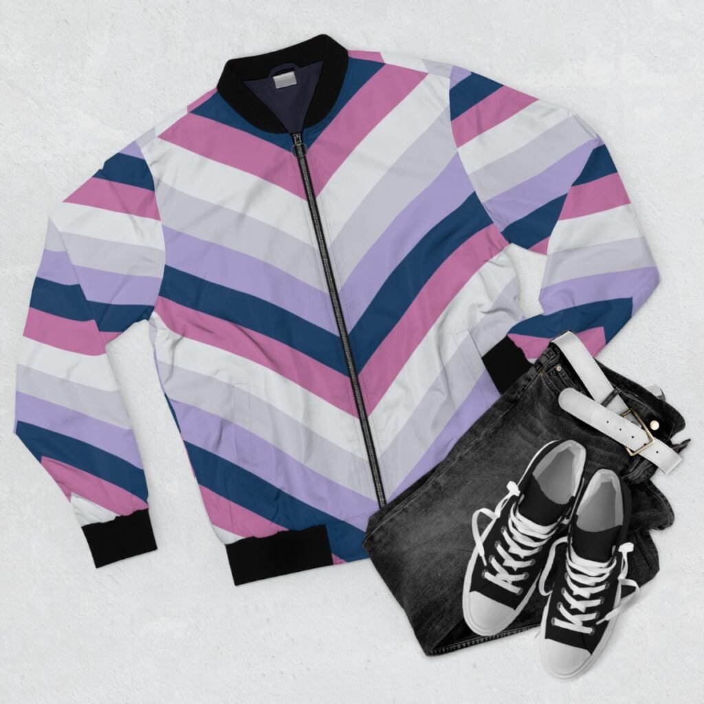 Winter Dusk Chevron Men Bomber Jacket