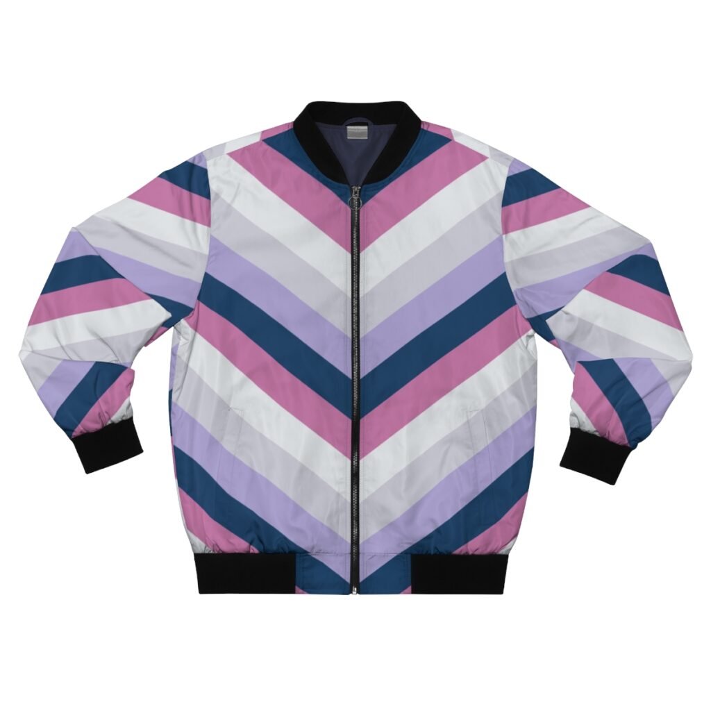 Winter Dusk Chevron Men Bomber Jacket