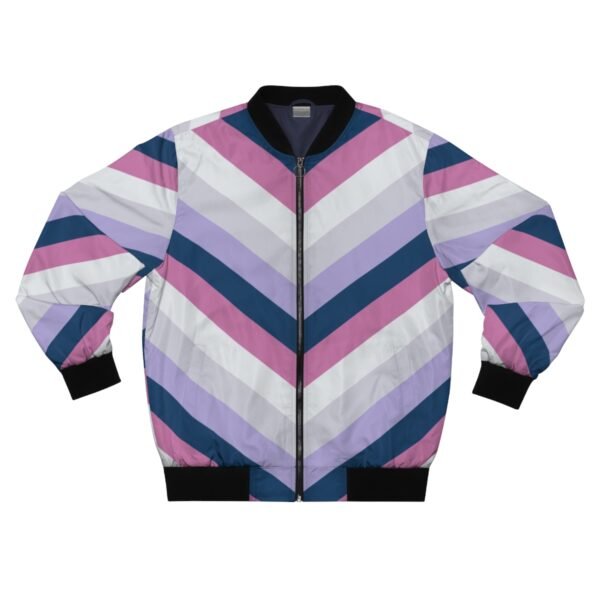 Winter Dusk Chevron Men Bomber Jacket - Image 3