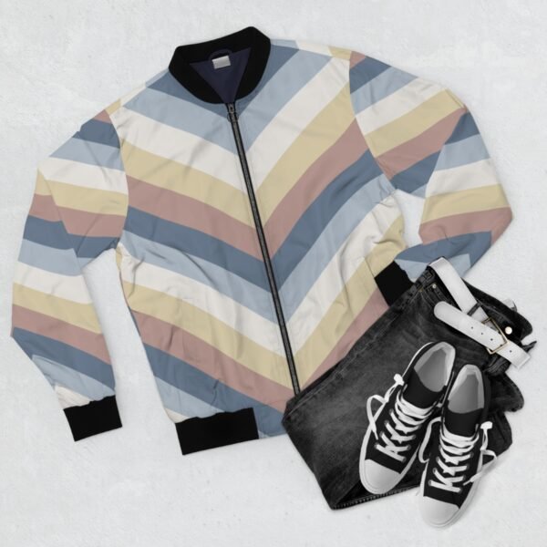 Winter Sunrise Chevron Men Bomber Jacket - Image 2