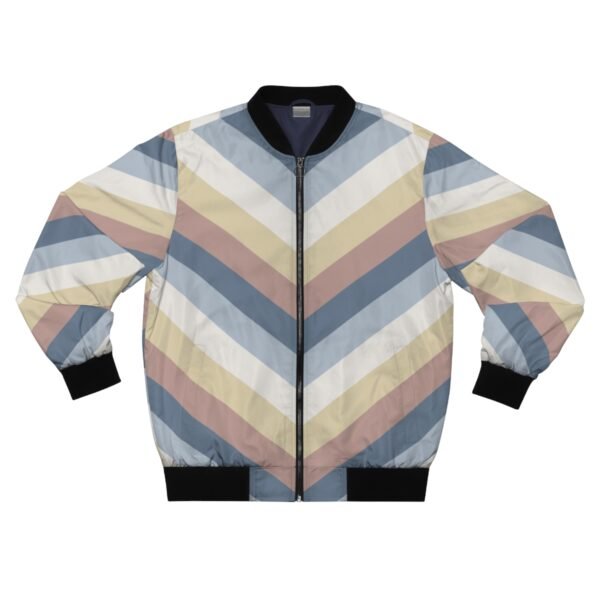Winter Sunrise Chevron Men Bomber Jacket - Image 3