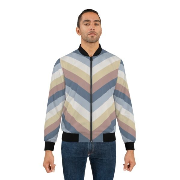 Winter Sunrise Chevron Men Bomber Jacket - Image 4