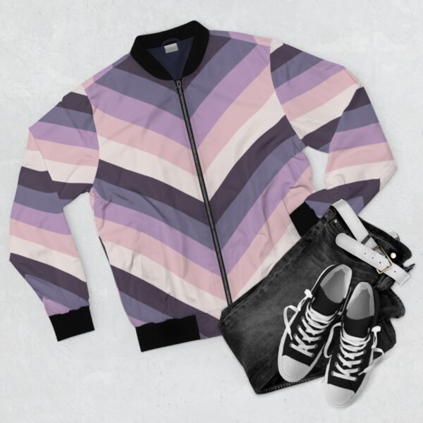 Winter Sunset Chevron Men Bomber Jacket - Image 2
