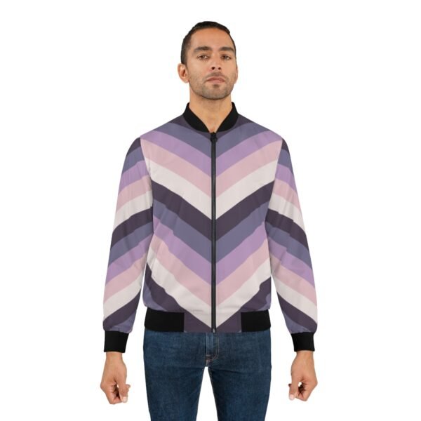 Winter Sunset Chevron Men Bomber Jacket - Image 4