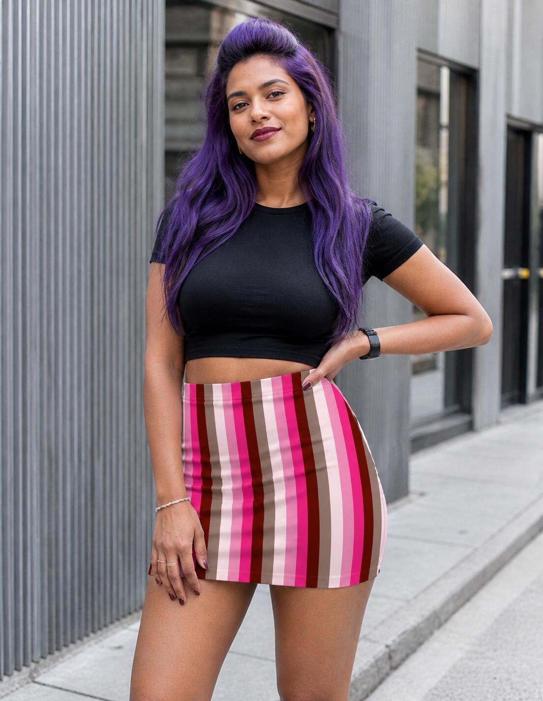 Berry Mocha LGHP Mini Skirt - Image 1