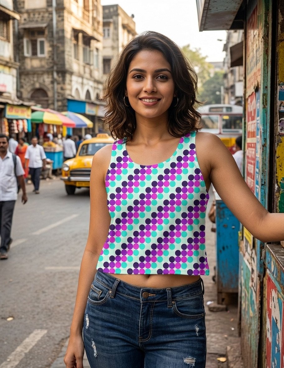 Cyberpunk City PC Women Crop Tank - Image 1