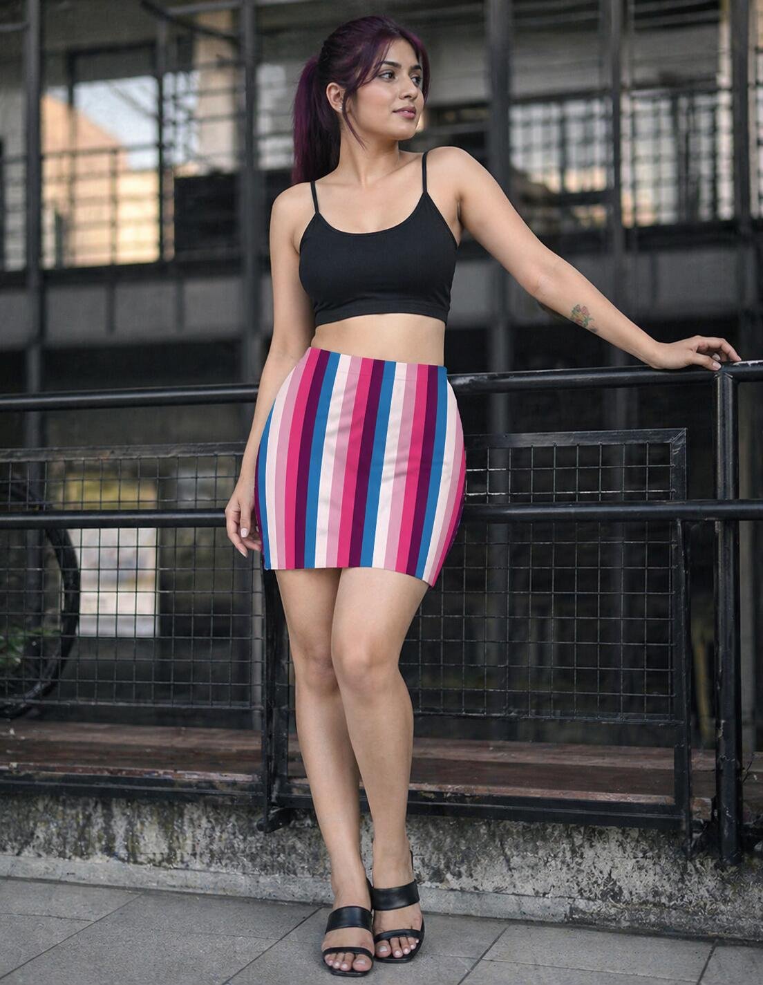 Deep Wine LGHP Mini Skirt - Image 1