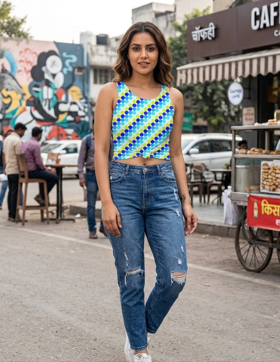 Electric Ocean PC Women Crop Tank - Image 1