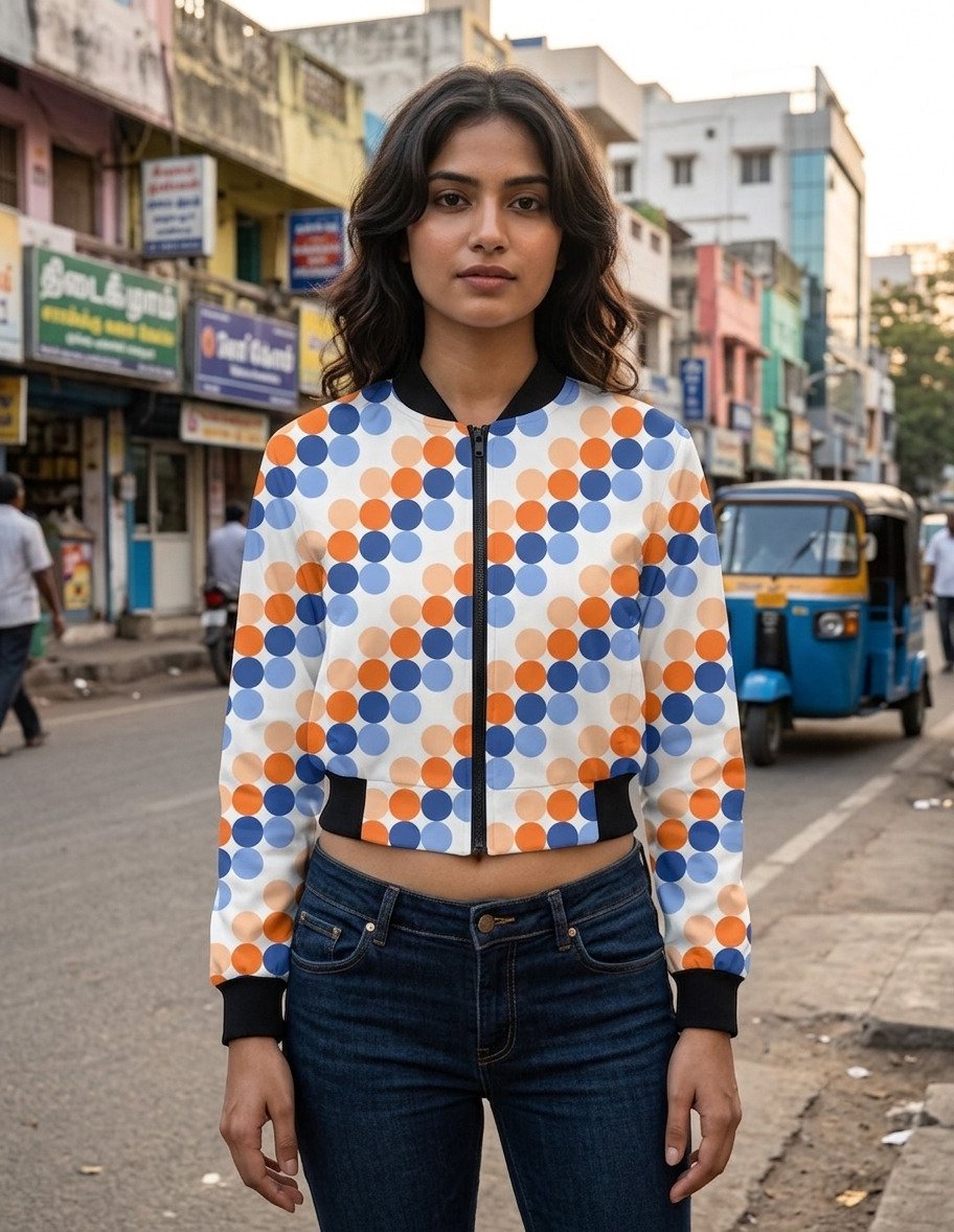 Harbor Flame PC Women Bomber Jacket - Image 1