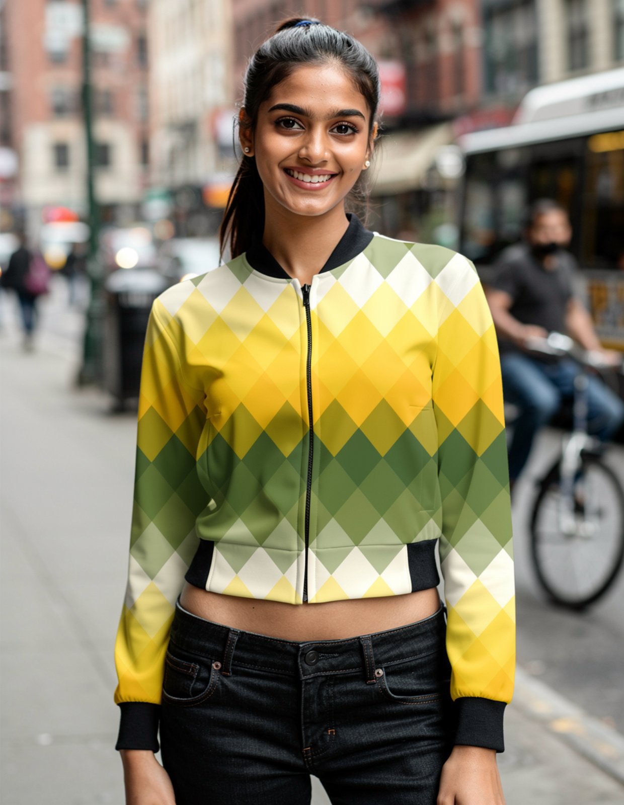 OliveGlow LGVGT Women Bomber Jacket - Image 1