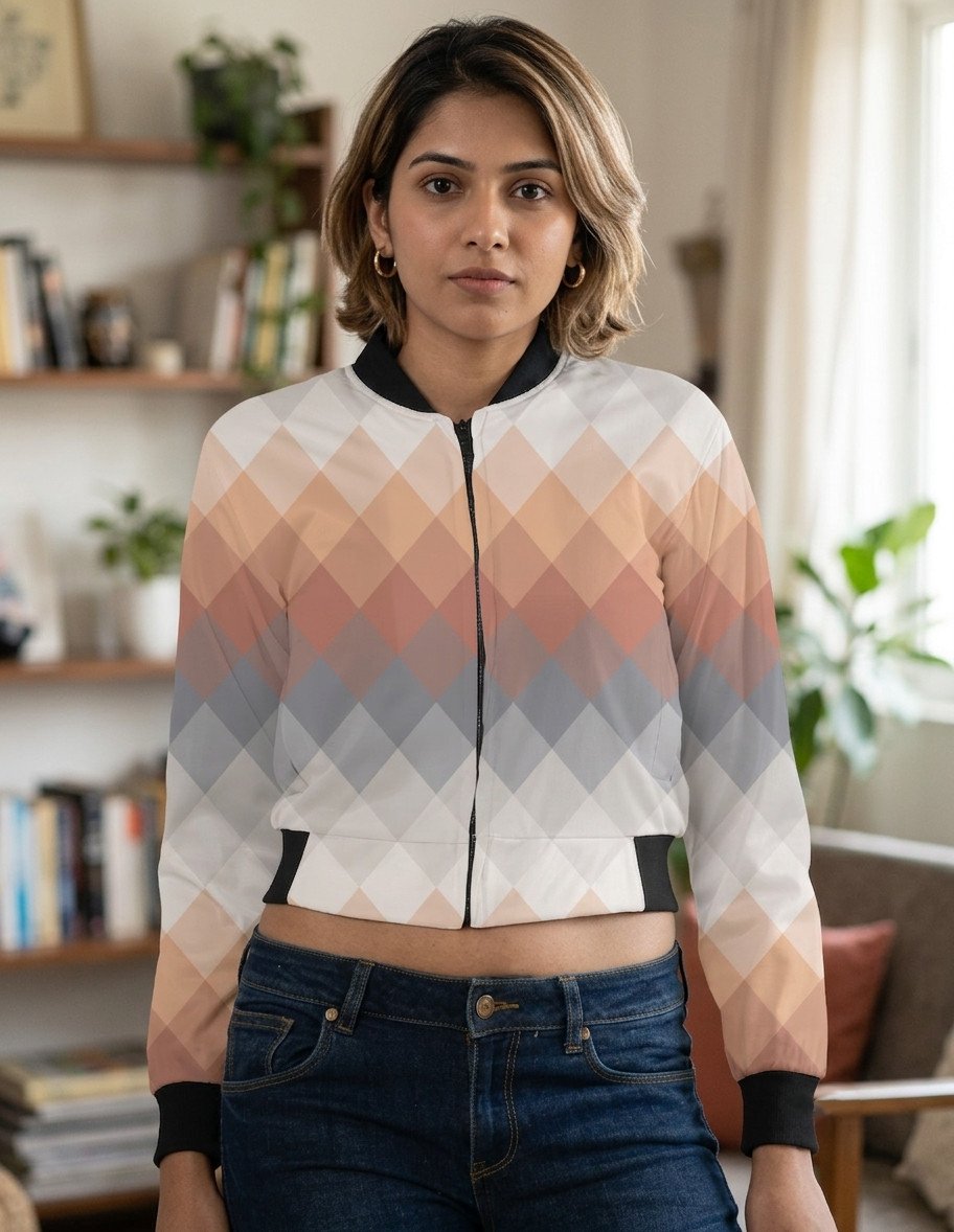 PeachGlow LGVGT Women Bomber Jacket - Image 1