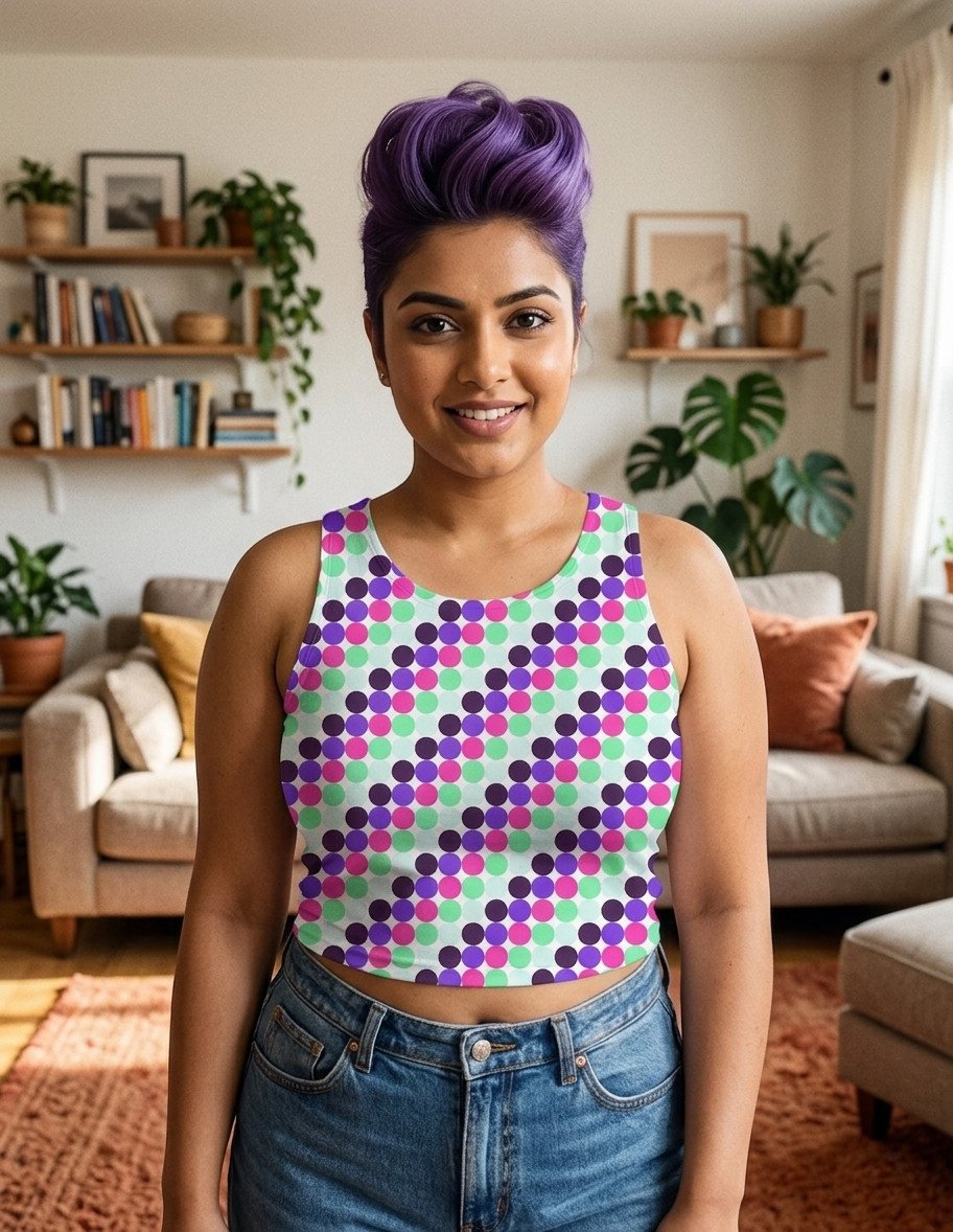 Retro Arcade PC Women Crop Tank - Image 1