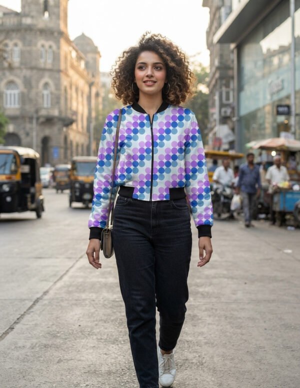 Violet Frost PC Women Bomber Jacket - Image 1