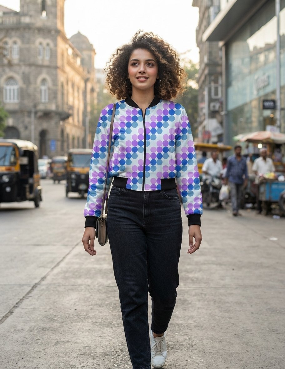 Violet Frost PC Women Bomber Jacket - Image 1